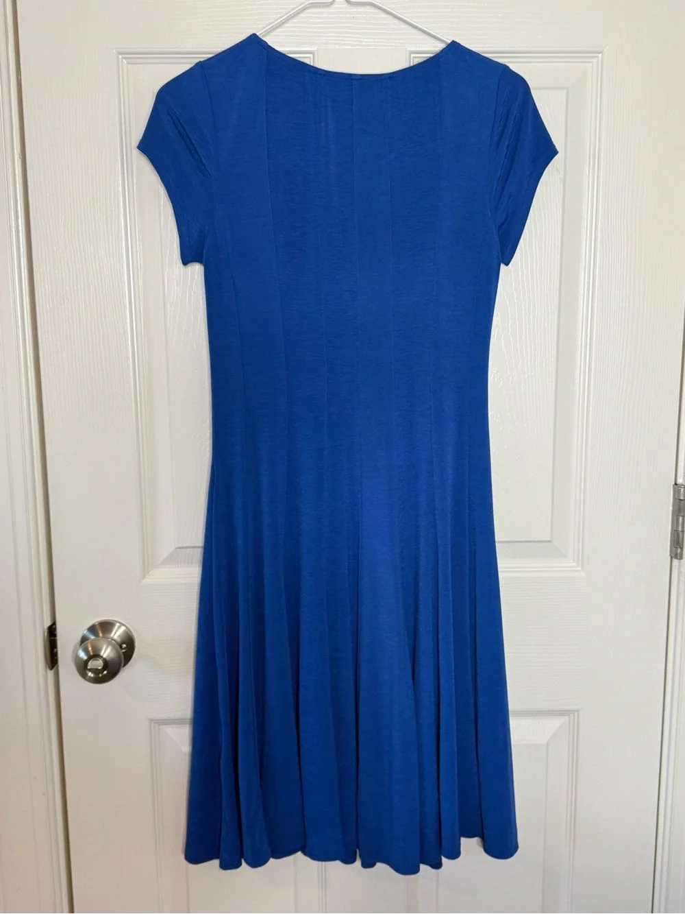 Royal Blue Dressbarn Knit Dress Women’s Size 4 Ruffle Front Dress